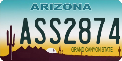 AZ license plate ASS2874