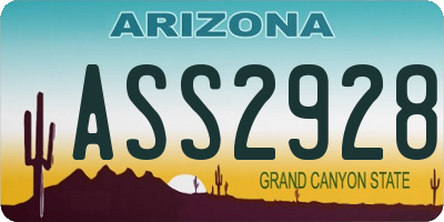 AZ license plate ASS2928