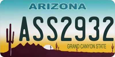 AZ license plate ASS2932