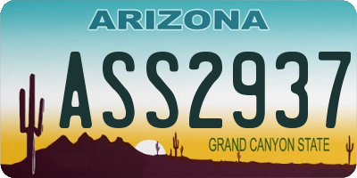 AZ license plate ASS2937