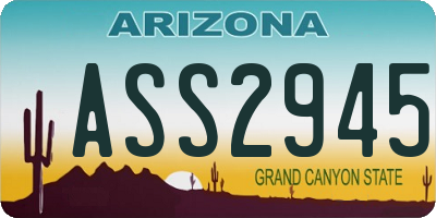 AZ license plate ASS2945