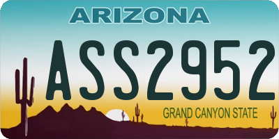 AZ license plate ASS2952