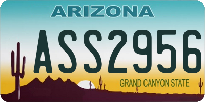 AZ license plate ASS2956