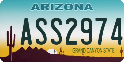 AZ license plate ASS2974
