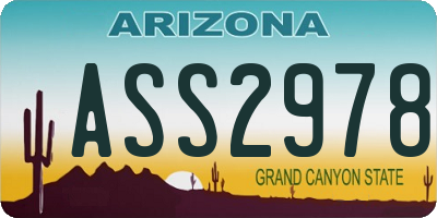 AZ license plate ASS2978