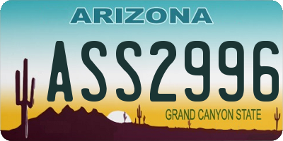 AZ license plate ASS2996