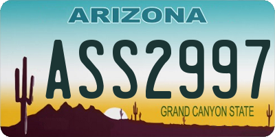 AZ license plate ASS2997