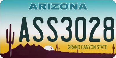AZ license plate ASS3028