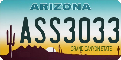 AZ license plate ASS3033