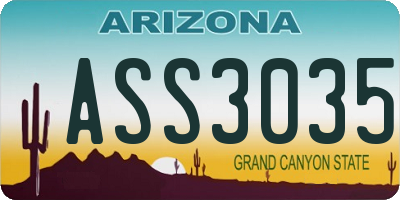 AZ license plate ASS3035