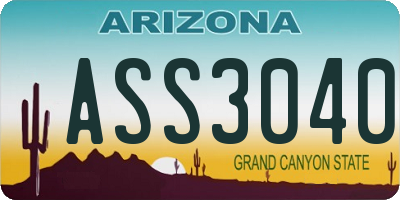 AZ license plate ASS3040