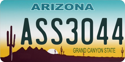 AZ license plate ASS3044