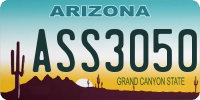 AZ license plate ASS3050