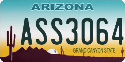 AZ license plate ASS3064