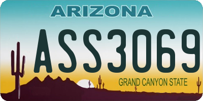 AZ license plate ASS3069