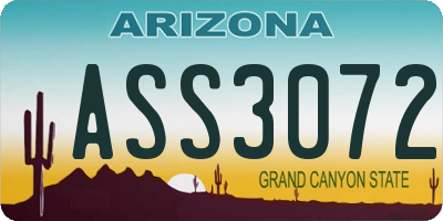 AZ license plate ASS3072