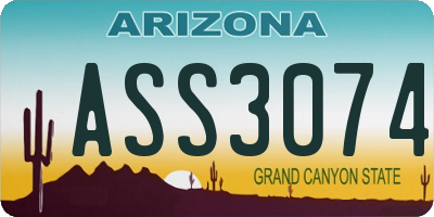 AZ license plate ASS3074