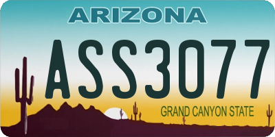 AZ license plate ASS3077
