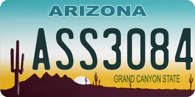 AZ license plate ASS3084