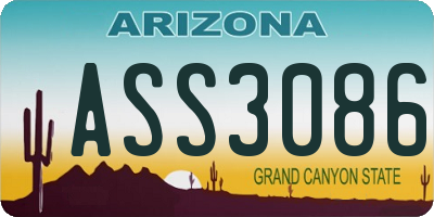 AZ license plate ASS3086