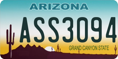 AZ license plate ASS3094