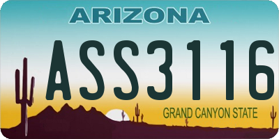 AZ license plate ASS3116