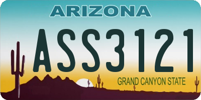 AZ license plate ASS3121