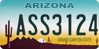 AZ license plate ASS3124