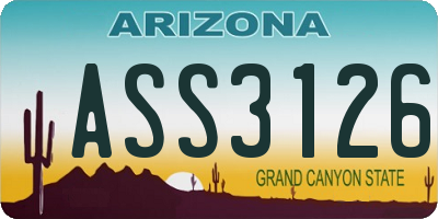AZ license plate ASS3126