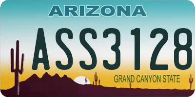 AZ license plate ASS3128