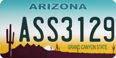 AZ license plate ASS3129