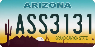 AZ license plate ASS3131