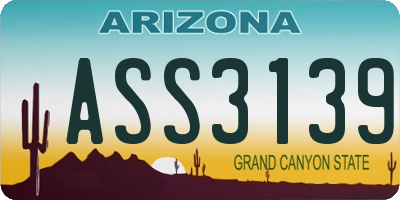 AZ license plate ASS3139