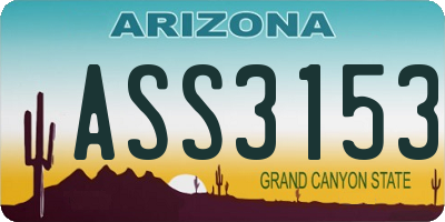 AZ license plate ASS3153