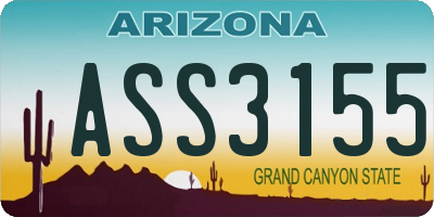 AZ license plate ASS3155