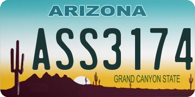 AZ license plate ASS3174