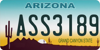 AZ license plate ASS3189