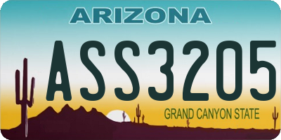 AZ license plate ASS3205