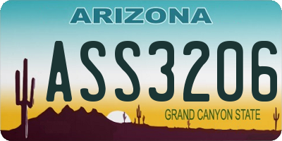 AZ license plate ASS3206
