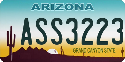 AZ license plate ASS3223