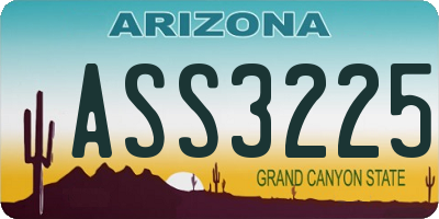 AZ license plate ASS3225