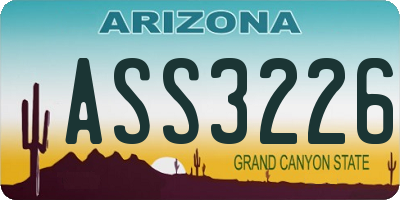 AZ license plate ASS3226