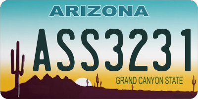 AZ license plate ASS3231