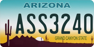 AZ license plate ASS3240