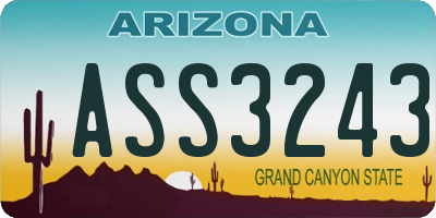 AZ license plate ASS3243