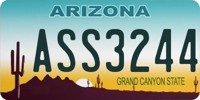 AZ license plate ASS3244