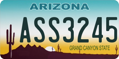AZ license plate ASS3245