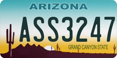 AZ license plate ASS3247