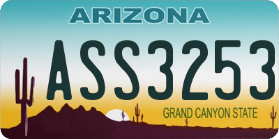 AZ license plate ASS3253