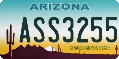 AZ license plate ASS3255